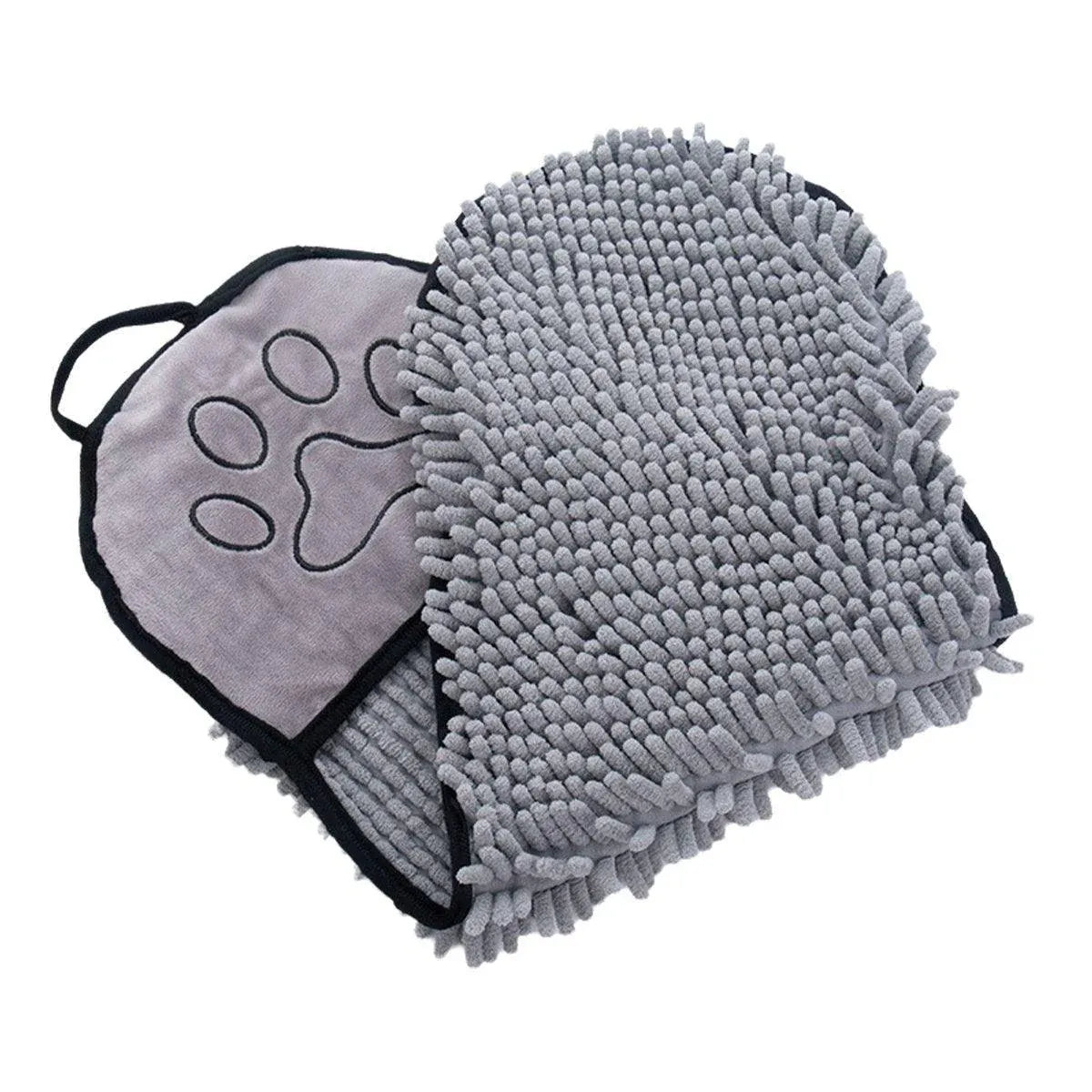 Microfibre Pet Bath Drying Towel - Grey, 62 × 23 cm