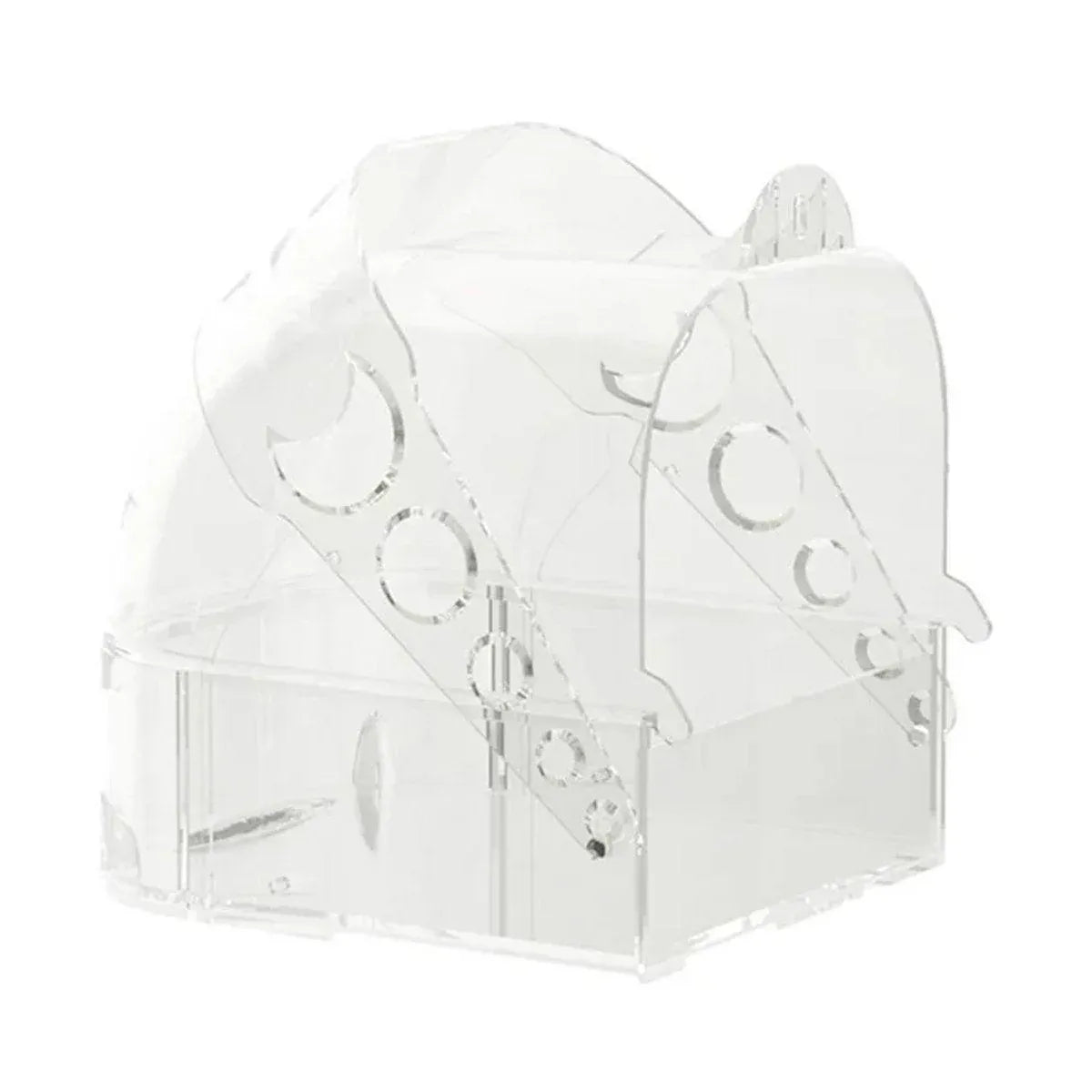 Transparent Clip-On Bird Bath Box - 15.5 × 13 × 15.3 cm