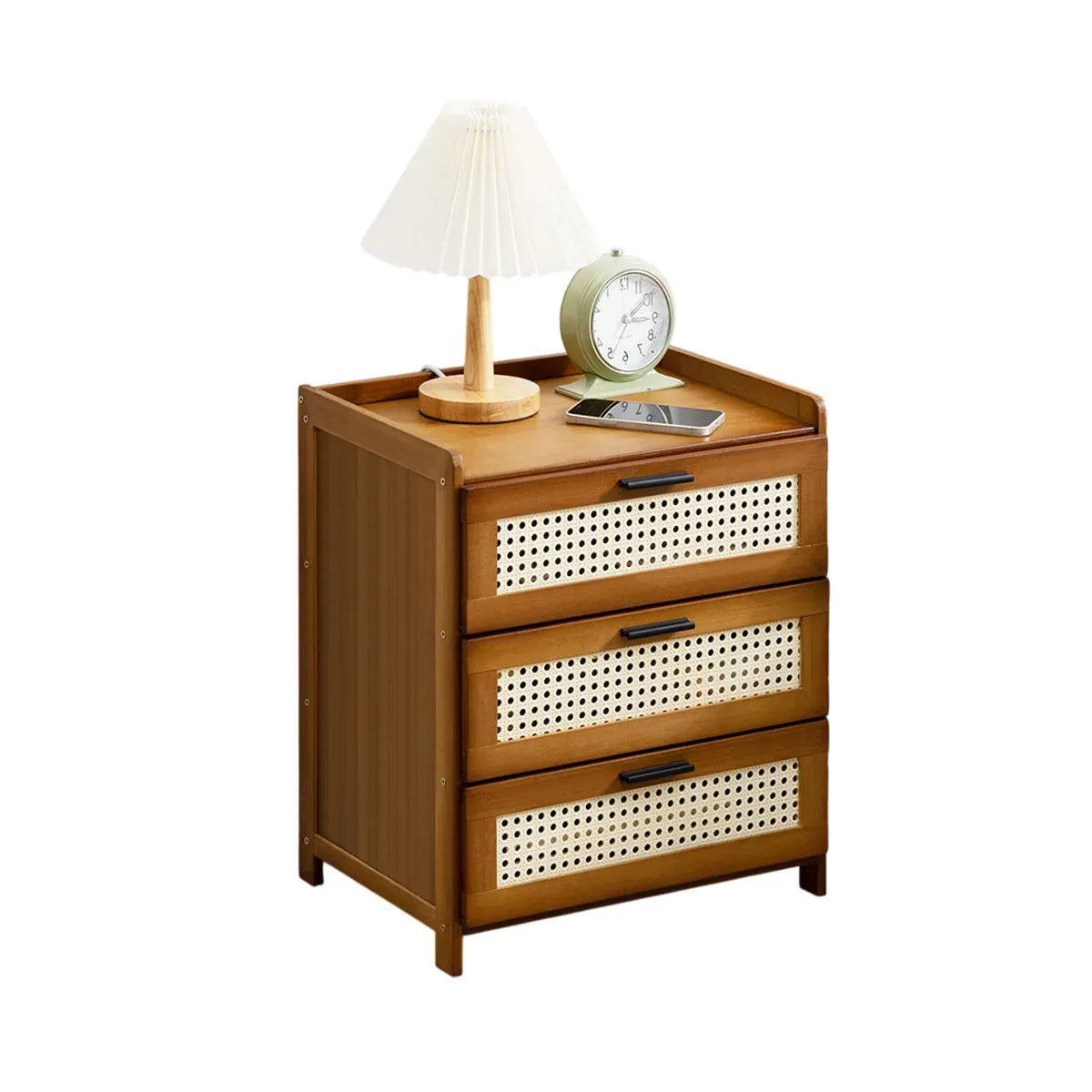 3-Layer Drawer Bedroom Nightstand Large Storage Stable Structure Space Saving