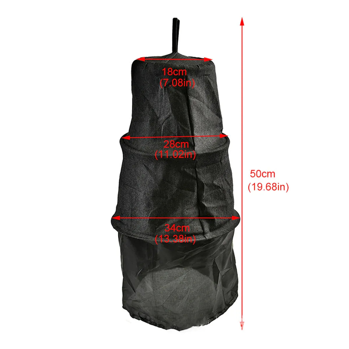 Breathable Bee Swarm Collection Mesh Bag - Black, 50 cm