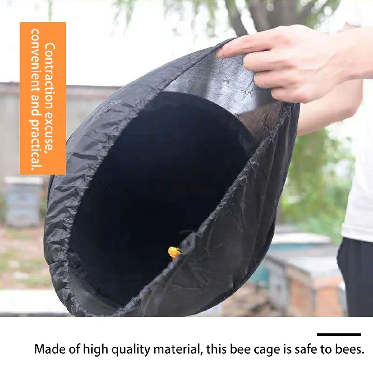 Breathable Bee Swarm Collection Mesh Bag - Black, 50 cm