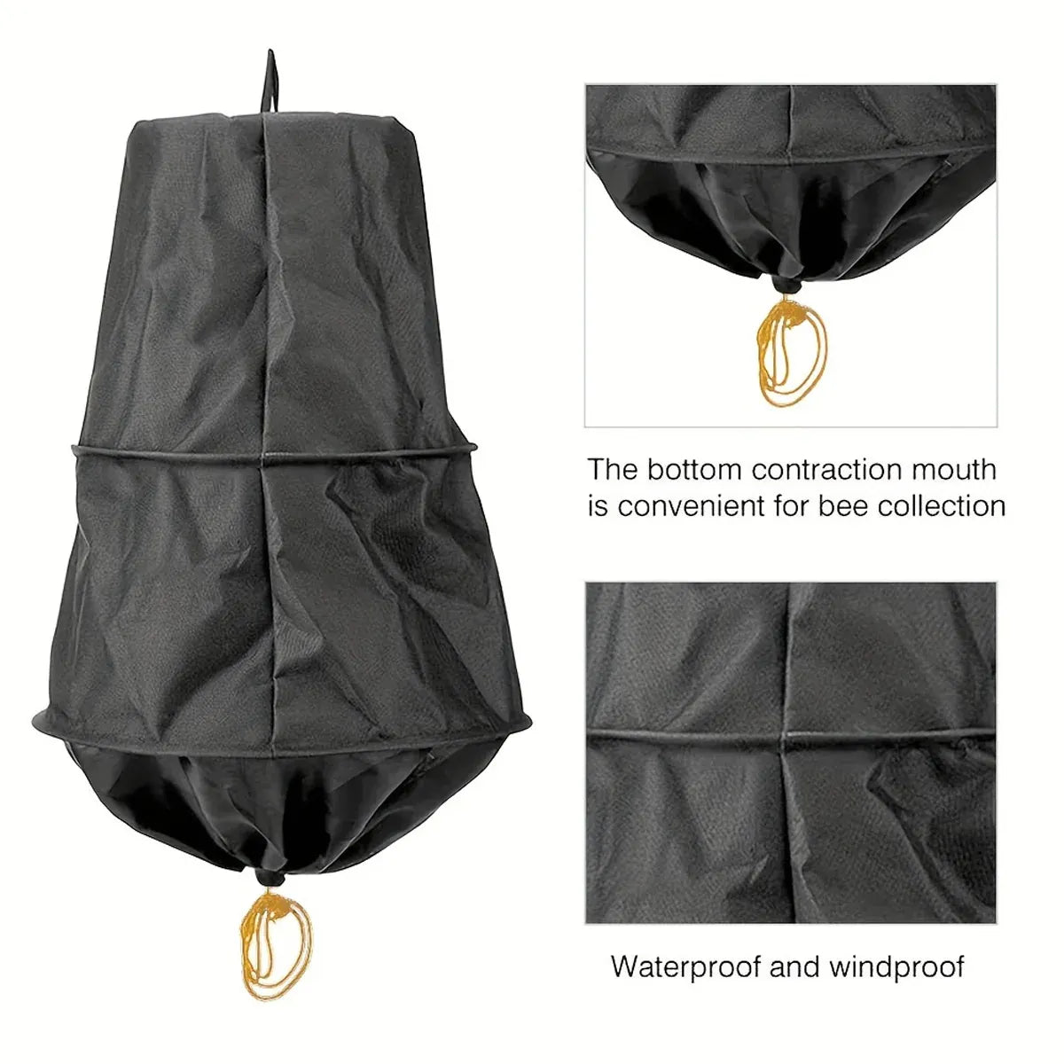 Breathable Bee Swarm Collection Mesh Bag - Black, 50 cm
