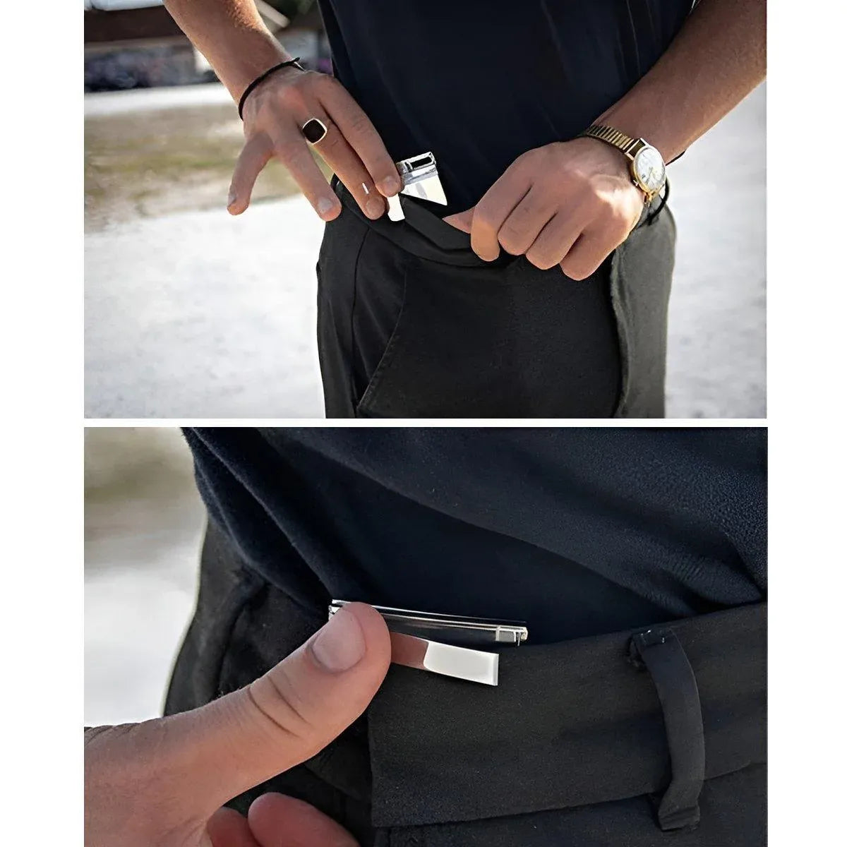 Folding Multipurpose Belt Clip Adjustable Buckle for Pants Belts and Accessories - Silver