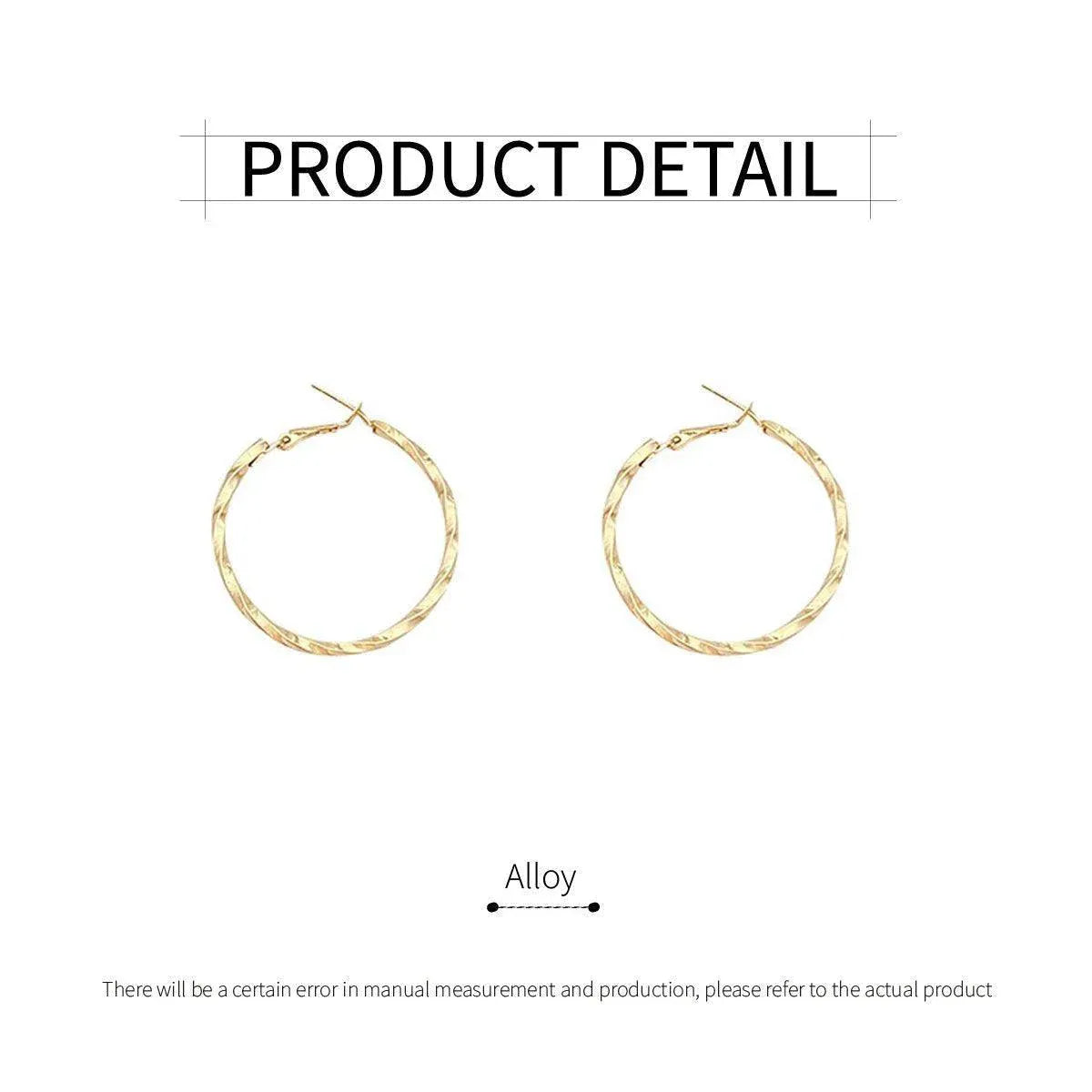 European American Fashion Statement Large Hoop Earrings Classic Retro Jewelry