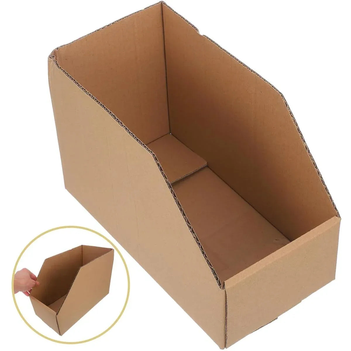 10pcs Slanted Display Boxes for Sorting Organising Storage Containers Organizer - 60cm x 30cm x 20cm