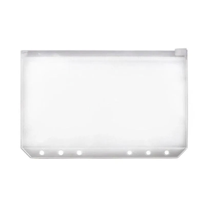12X A5/A6/A7 Binder Pocket Zipper 6 Holes Pvc Document Filling Bags Clear Kit - A6(17*11CM)