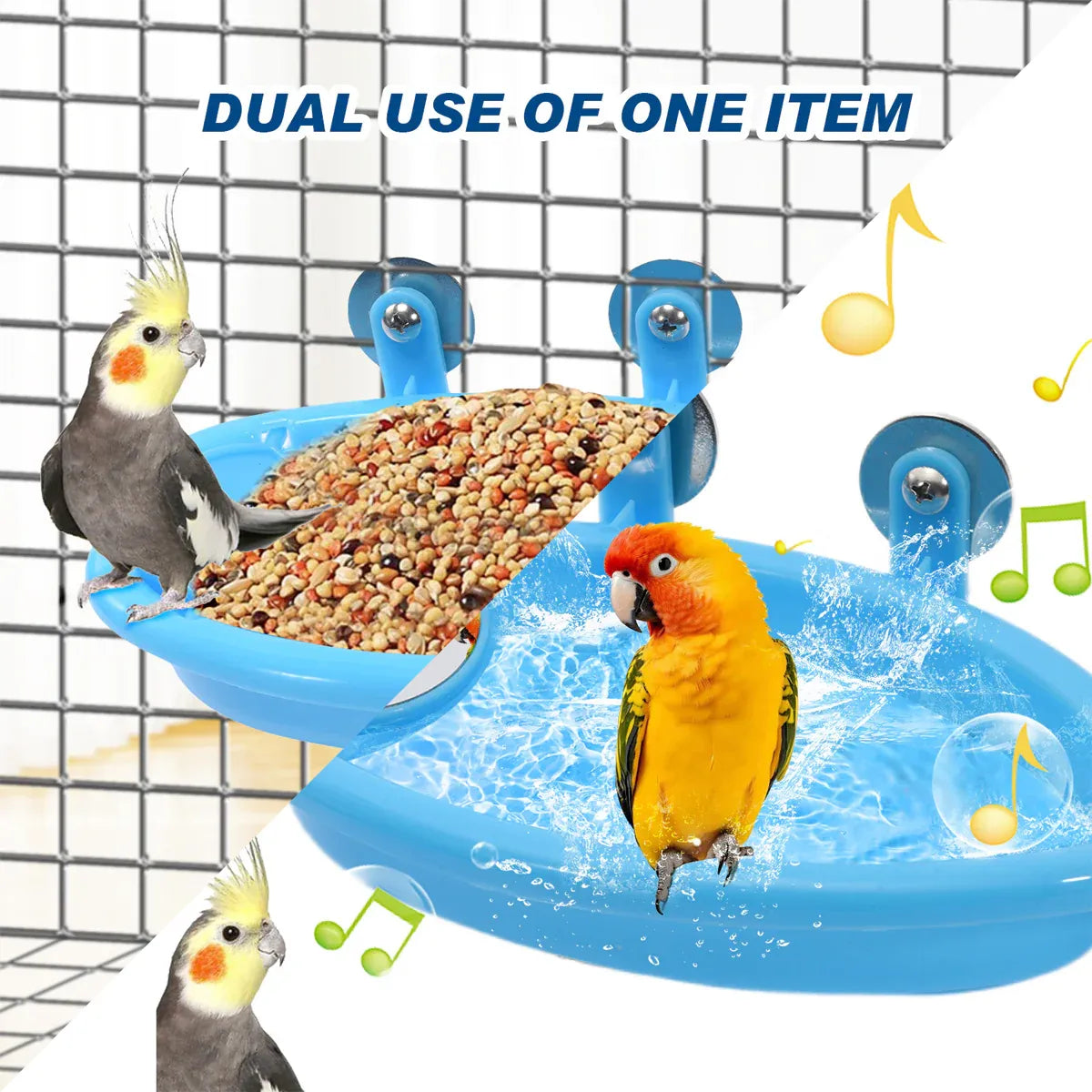 Hanging Bird Bath Basin with Mirror