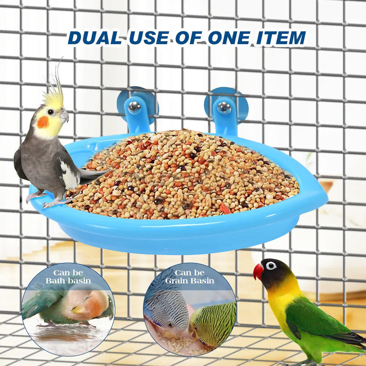 Hanging Bird Bath Basin with Mirror