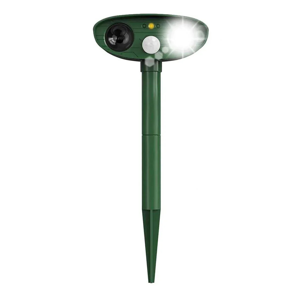 Solar PIR Ultrasonic Garden Animal Repeller with LED & Stake