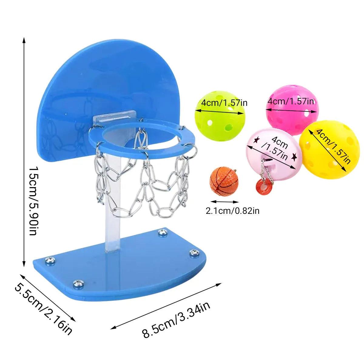 Mini Parrot Basketball Training Game - Blue, 15 cm