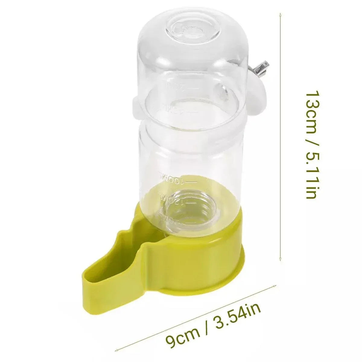 Cage-Mounted Gravity Bird Water Dispenser - White