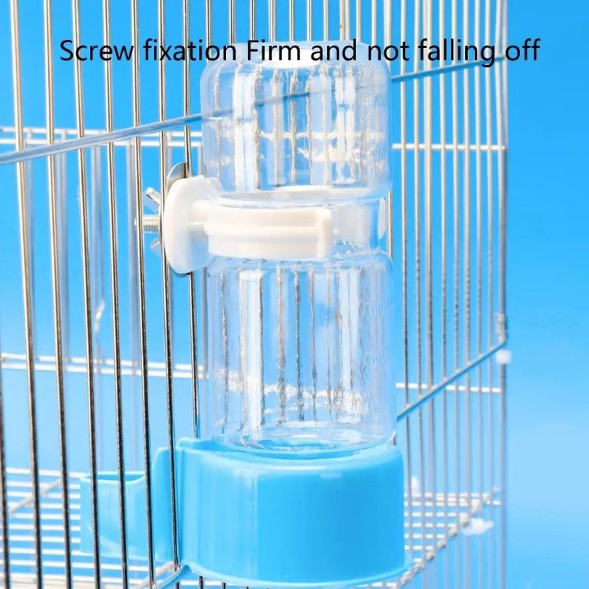 Cage-Mounted Gravity Bird Water Dispenser - White