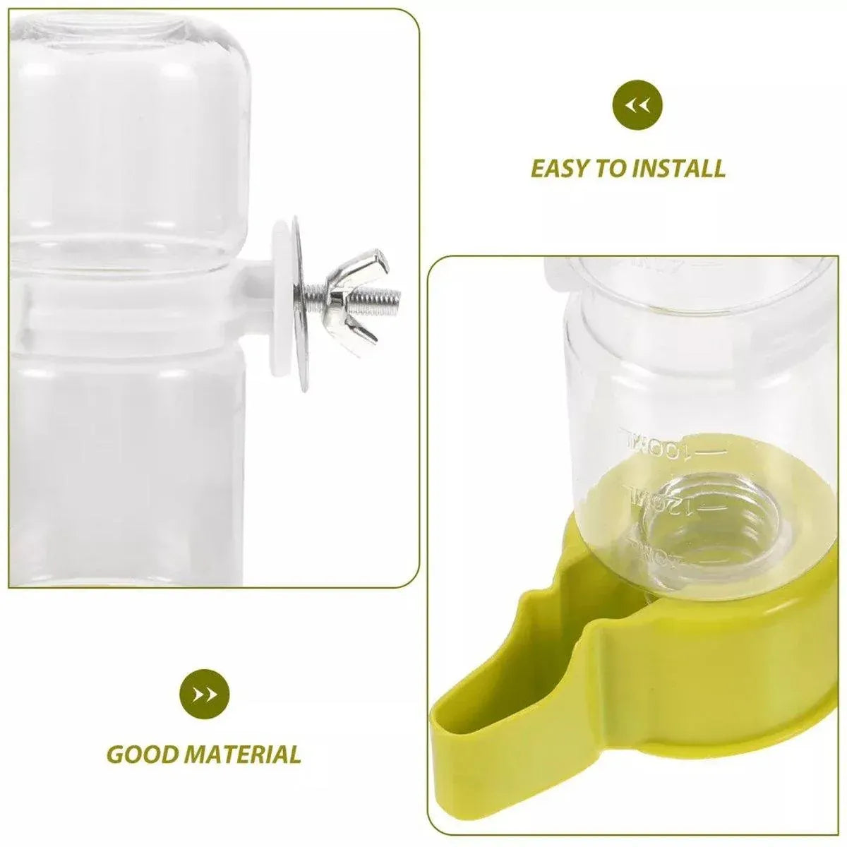 Cage-Mounted Gravity Bird Water Dispenser - White