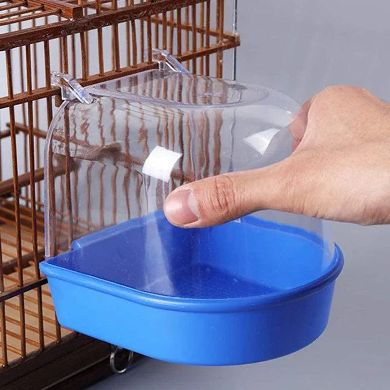 Hanging Bird Cage Bath Tub - Blue, 13.5 × 13 × 13 cm