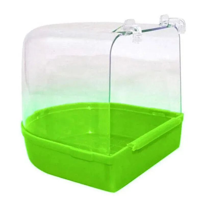 Hanging Bird Cage Bath Tub - Green, 13.5 × 13 × 13 cm