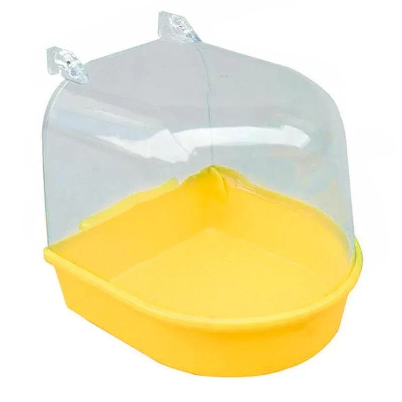 Hanging Bird Cage Bath Tub - Yellow, 13.5 × 13 × 13 cm