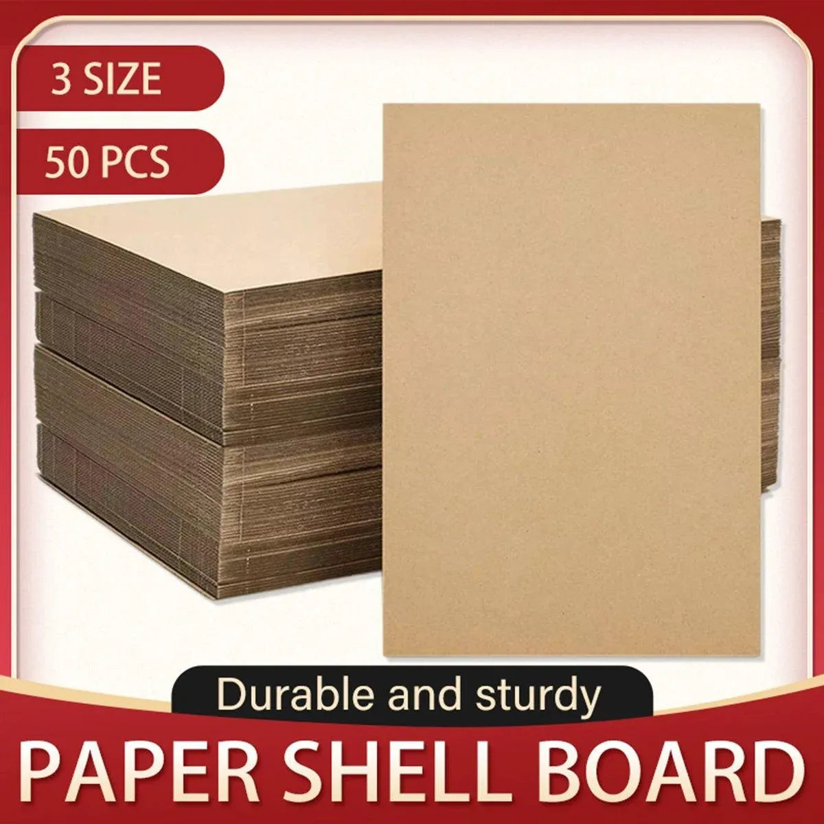 50pcs Corrugated Cardboard Sheets Express Carton Spacer Gasket Packing Material - 21x30cm — product photo 2