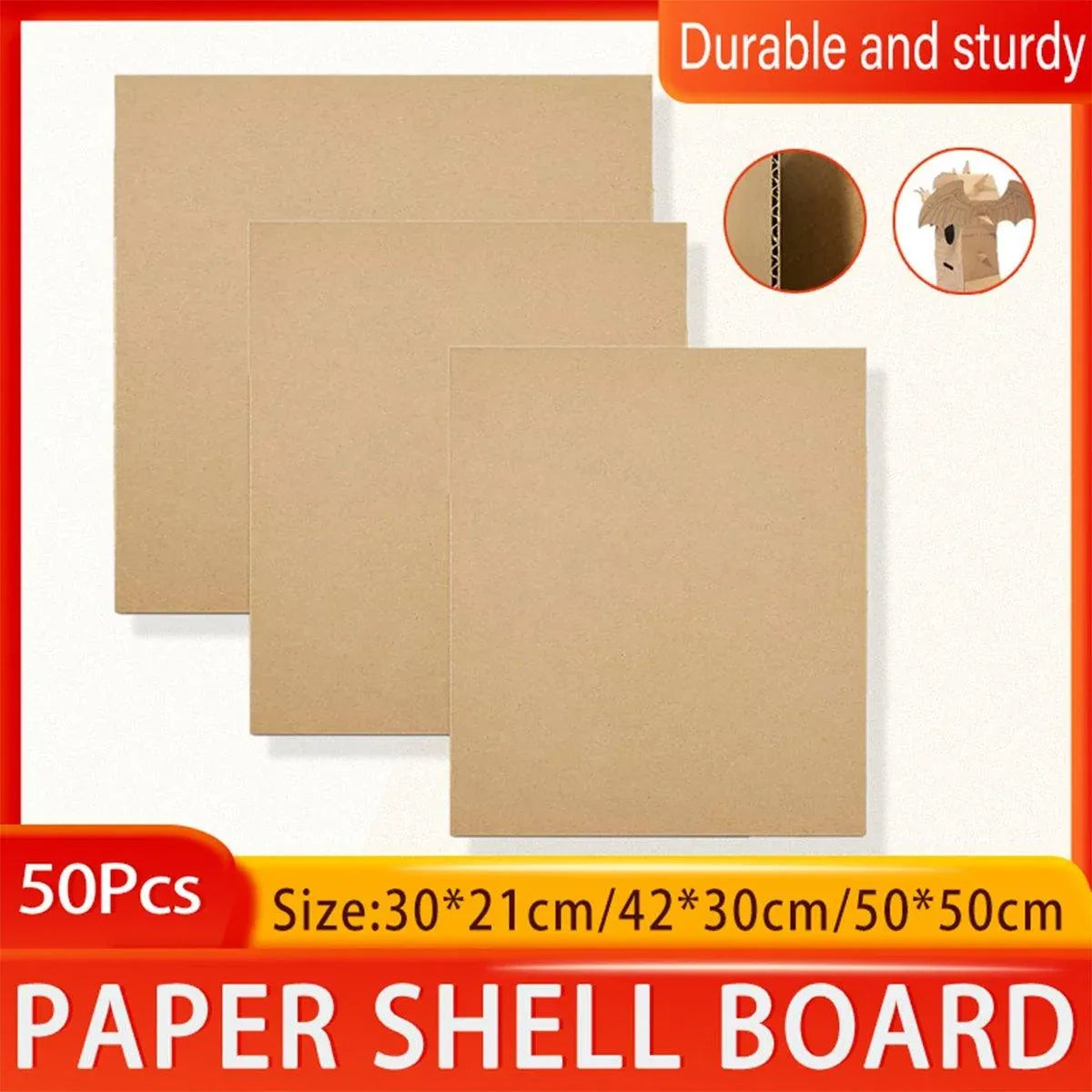 50pcs Corrugated Cardboard Sheets Express Carton Spacer Gasket Packing Material - 21x30cm — product photo 15