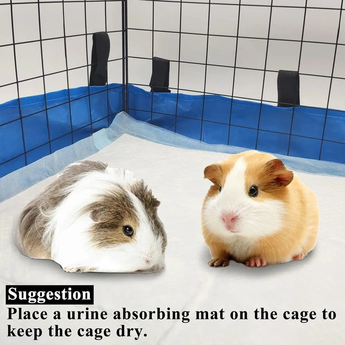 Water-Resistant Small-Pet Cage Floor Liner, Black, 119 × 61 cm