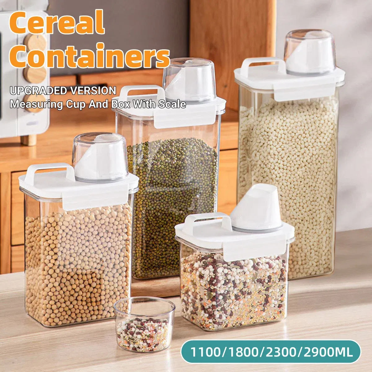 Sealed Household Grain Storage Box Transparent Rice Bucket Kitchen Storage - 2900ml — product photo 2