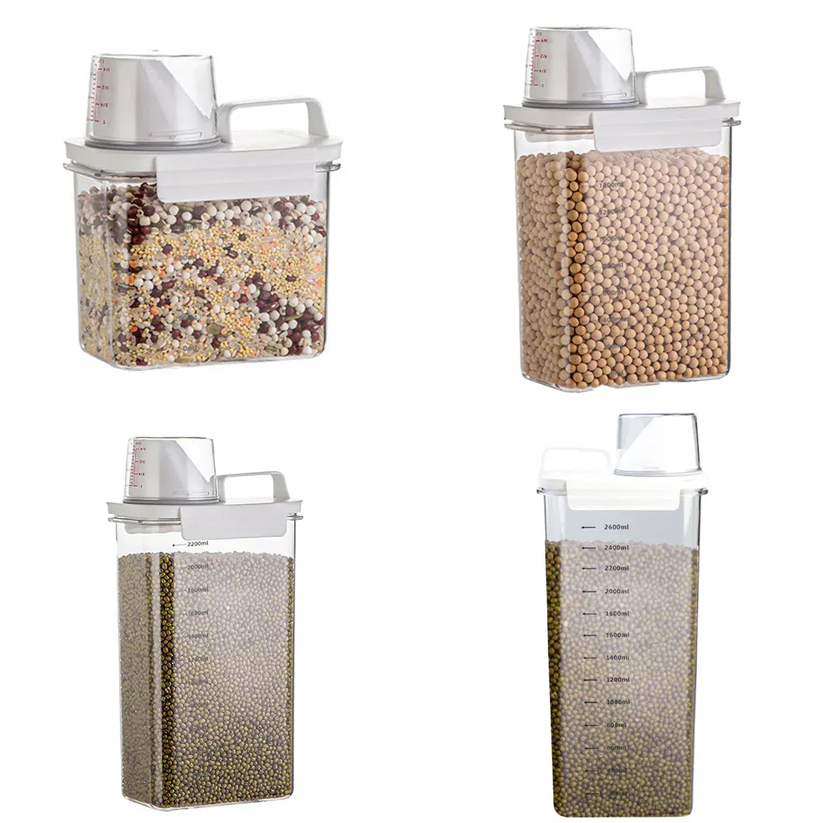 Sealed Household Grain Storage Box Transparent Rice Bucket Kitchen Storage - 2900ml — product photo 3