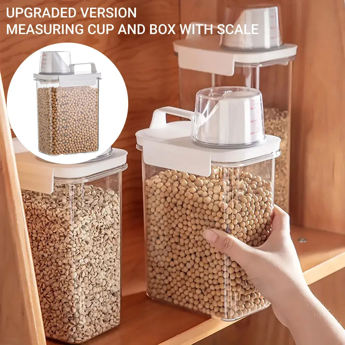 Sealed Household Grain Storage Box Transparent Rice Bucket Kitchen Storage - 2900ml — product photo 6