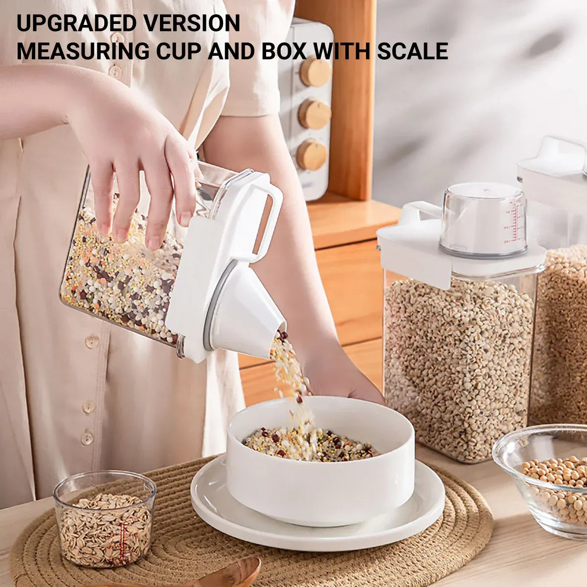 Sealed Household Grain Storage Box Transparent Rice Bucket Kitchen Storage - 2900ml — product photo 8