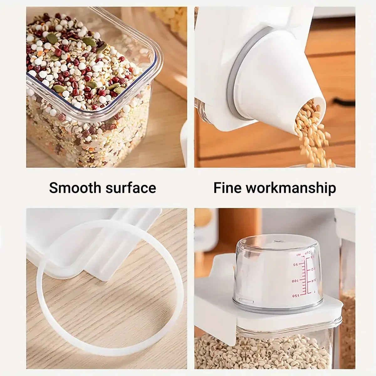 Sealed Household Grain Storage Box Transparent Rice Bucket Kitchen Storage - 2900ml — product photo 9