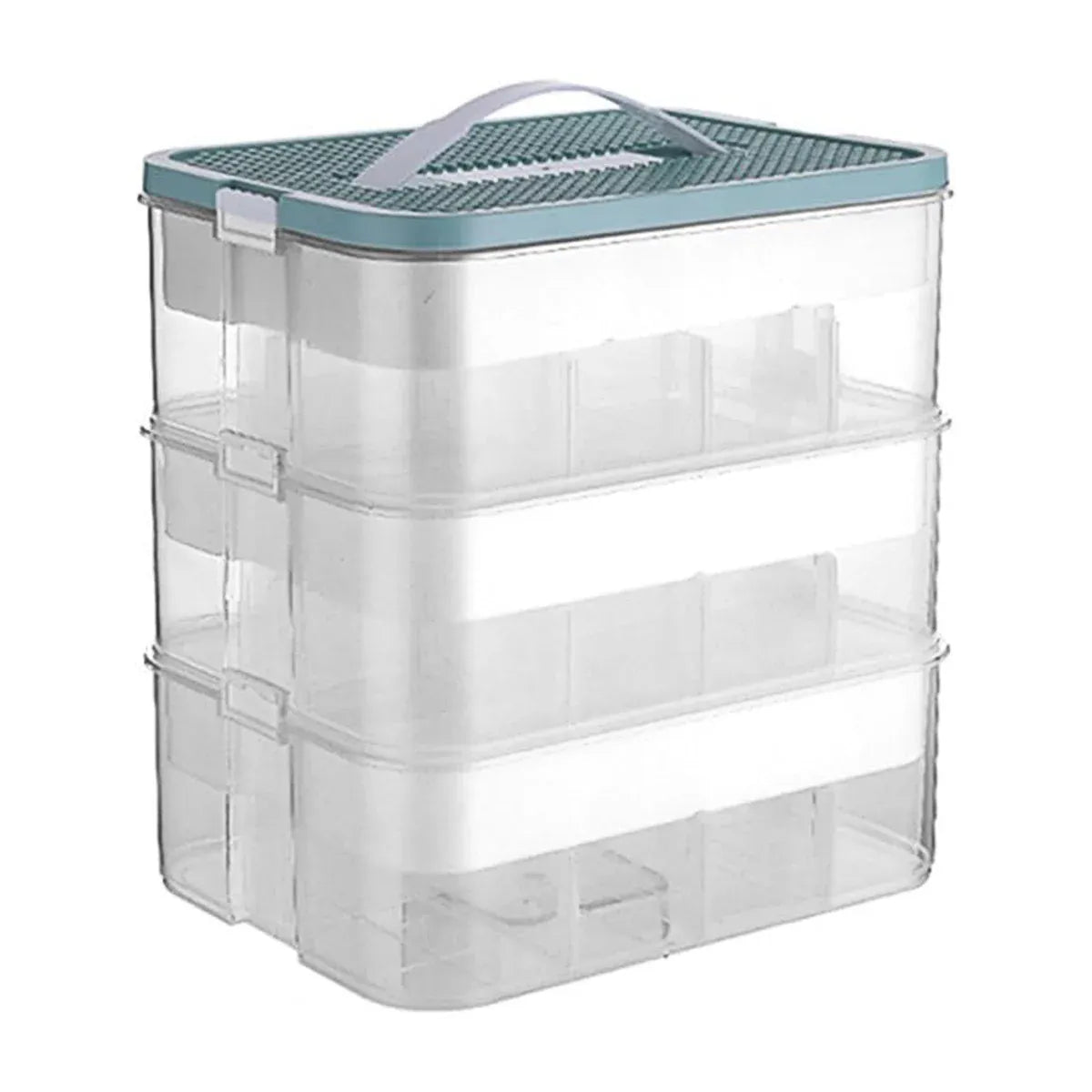 3Layer Storage Box Large Capacity Toy Organizer Building Block Storage Container - Green — product image 1