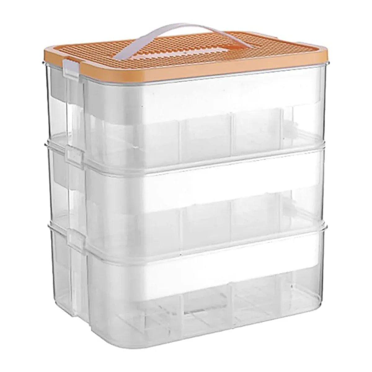 3Layer Storage Box Large Capacity Toy Organizer Building Block Storage Container - Yellow — product image 1
