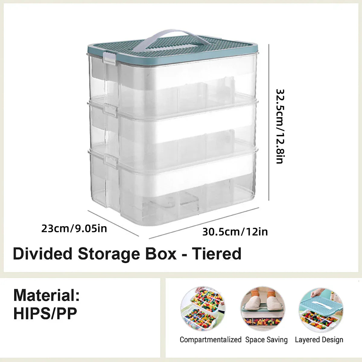 3Layer Storage Box Large Capacity Toy Organizer Building Block Storage Container - Yellow — product image 4