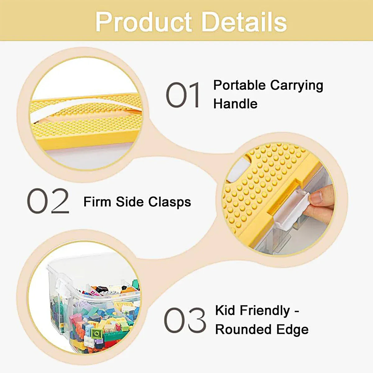 3Layer Storage Box Large Capacity Toy Organizer Building Block Storage Container - Yellow — product image 7