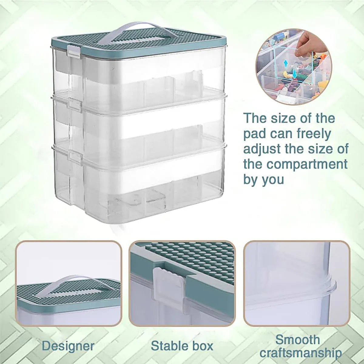 3Layer Storage Box Large Capacity Toy Organizer Building Block Storage Container - Yellow — product image 11