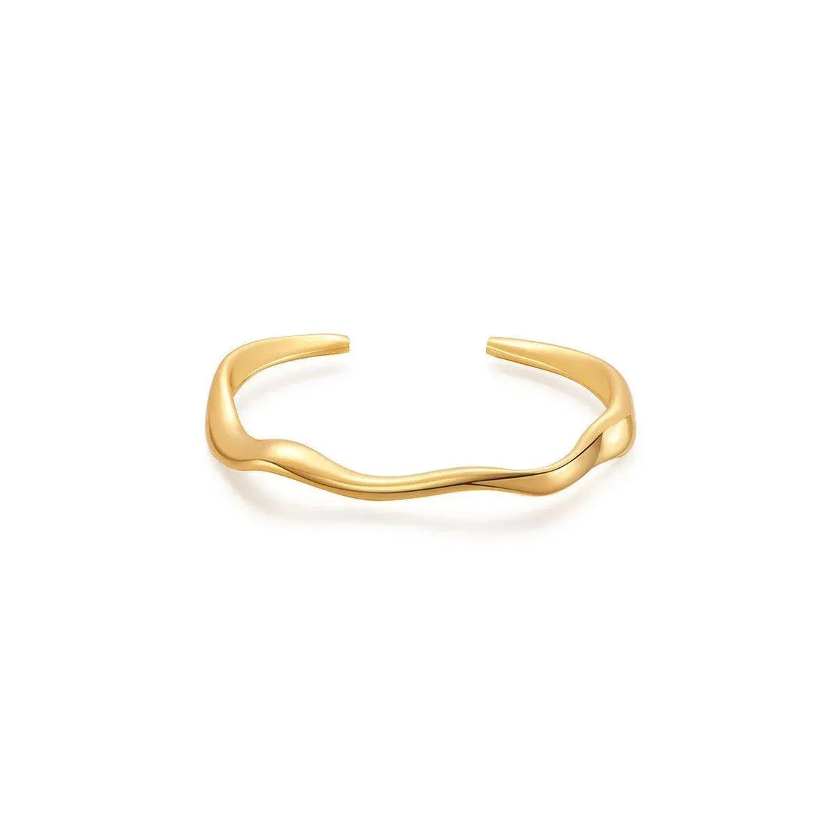 1-Piece Gold-Tone Wavy Open Cuff Bracelet — product photo 2 of 13