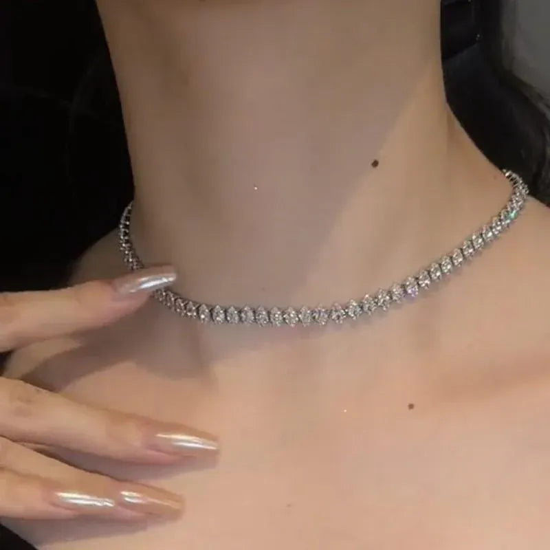 Luxury Zircon Bracelet Necklace Set for Women Elegant Fashion Jewelry Gifts - Bracelet