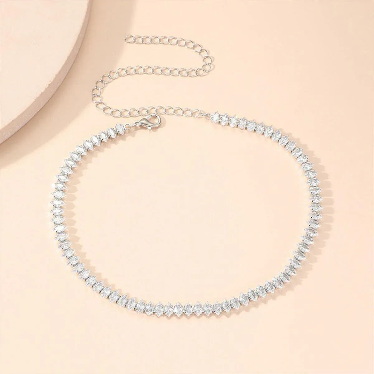 Luxury Zircon Bracelet Necklace Set for Women Elegant Fashion Jewelry Gifts - Bracelet