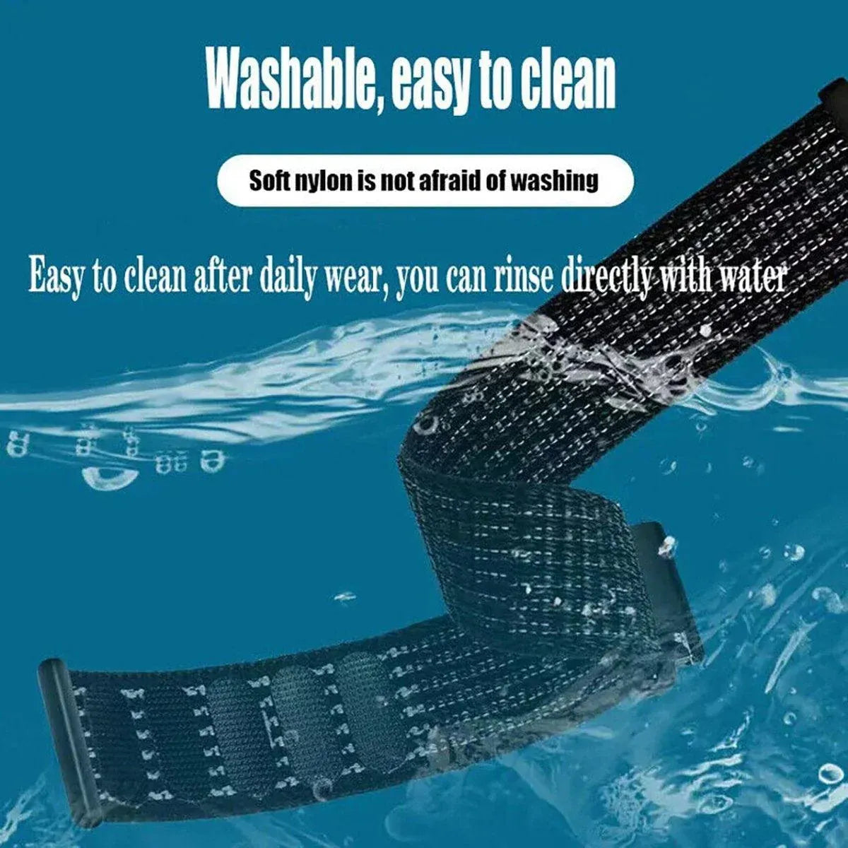 20mm Nylon Braided Sport Loop Velcro Watch Band Strap Compatible Replacement - Seashells