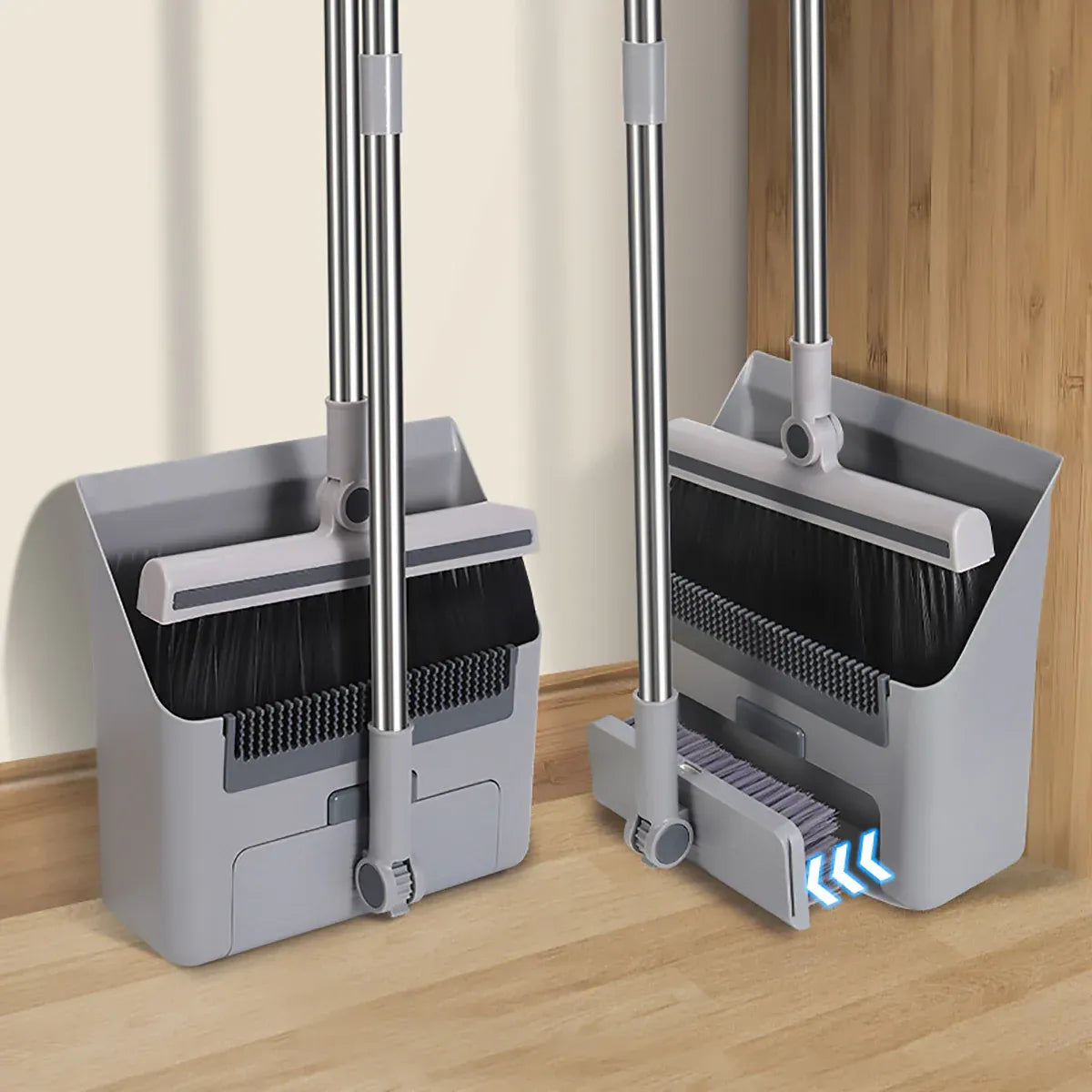 3 in1 Broom Set for Winnowing Brushing Handheld Cleaning Tool Home Kitchen Floor - Grey — product photo 15