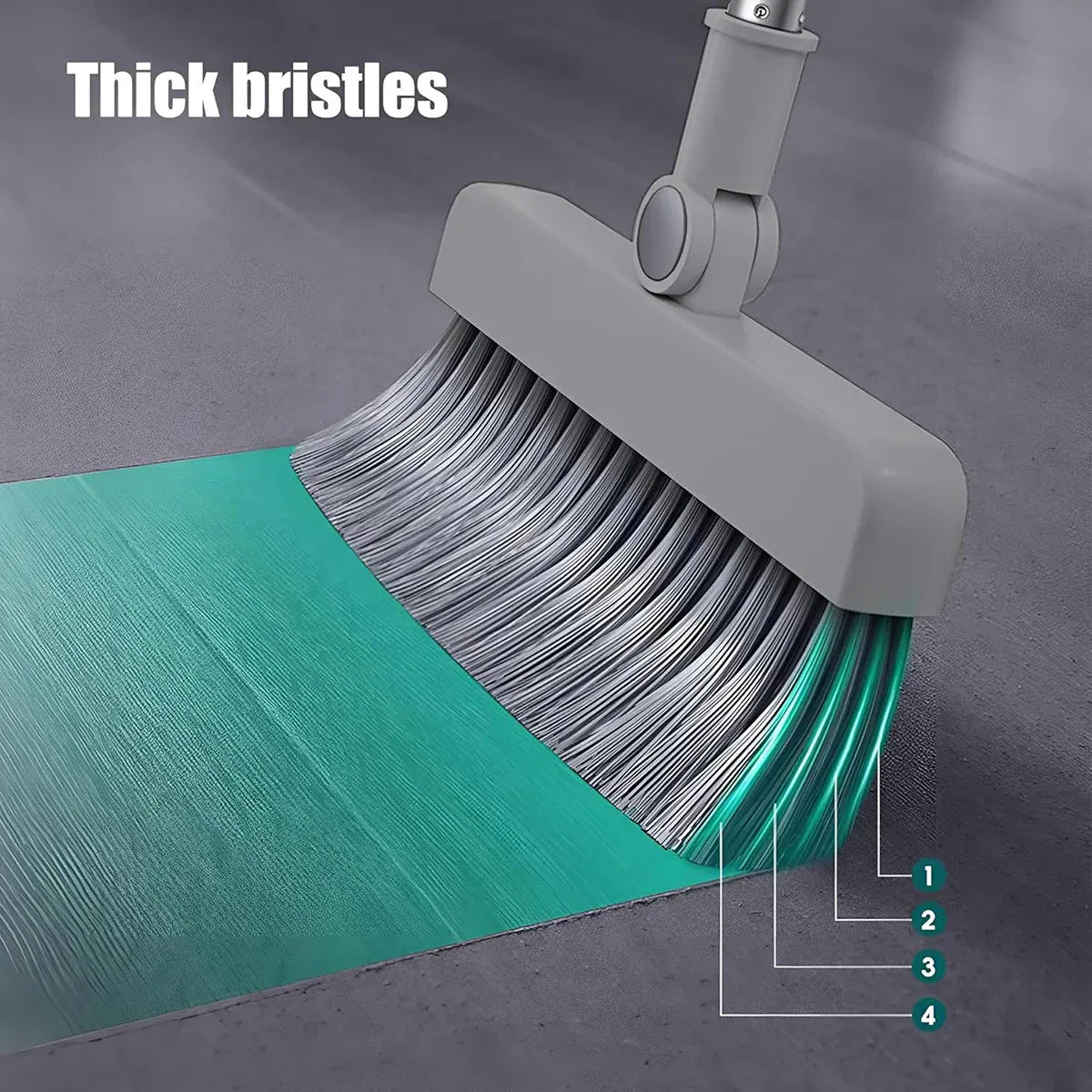 3 in1 Broom Set for Winnowing Brushing Handheld Cleaning Tool Home Kitchen Floor - White — product photo 10