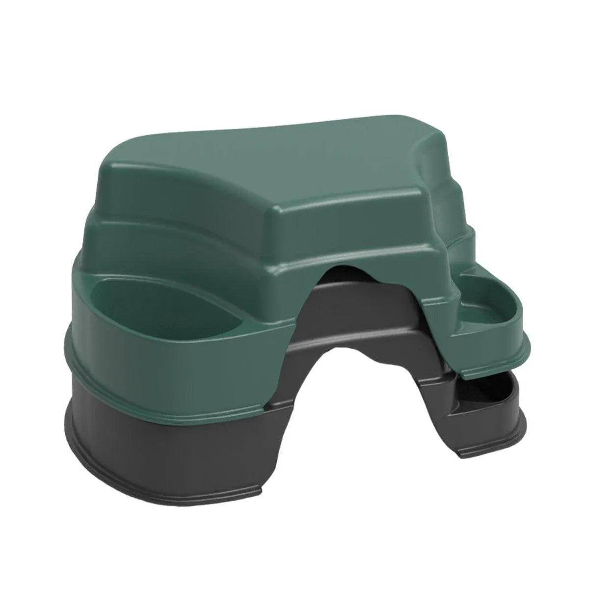 Plastic Reptile Hide Cave with Feeding Basin - Green, 16.6 cm