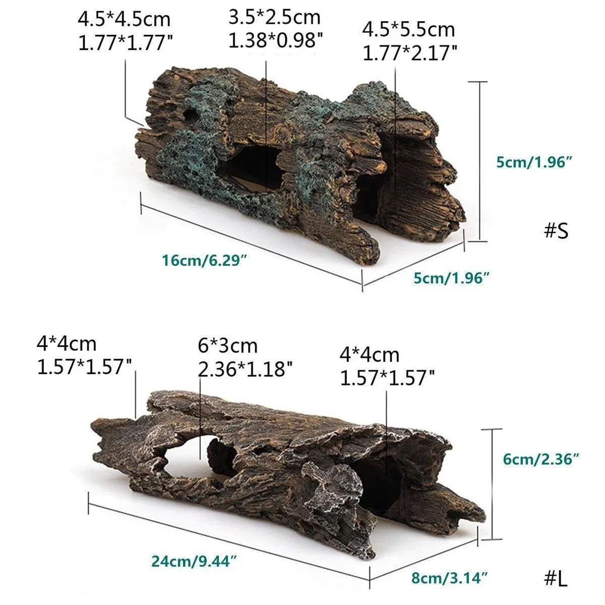 Large Resin Bark-Style Reptile Hide & Tunnel – 24 × 6 × 8 cm - product image 4 of 14