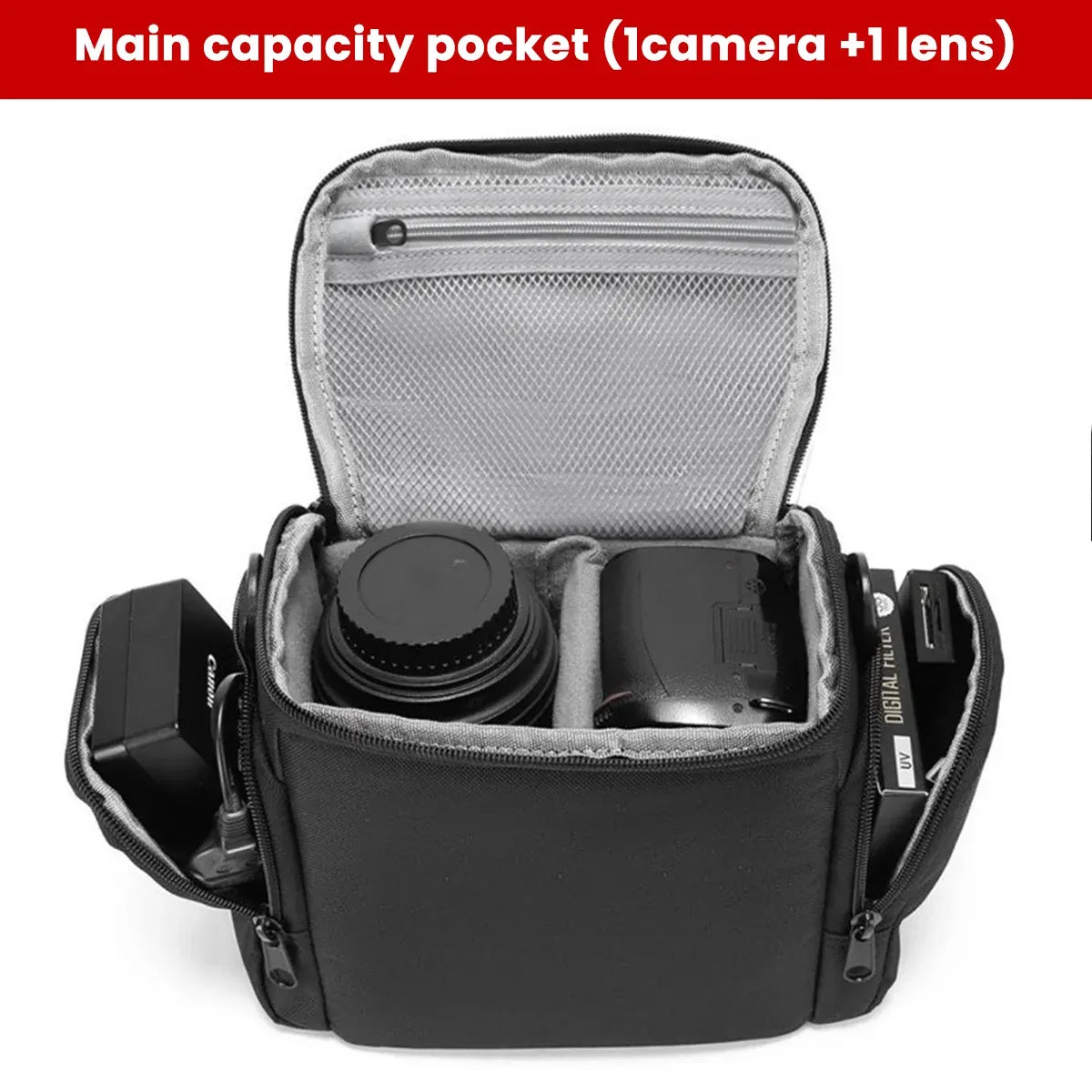 Portable Mirrorless Camera Shoulder Bag Waterproof Shockproof For Camera Storage — product image 6