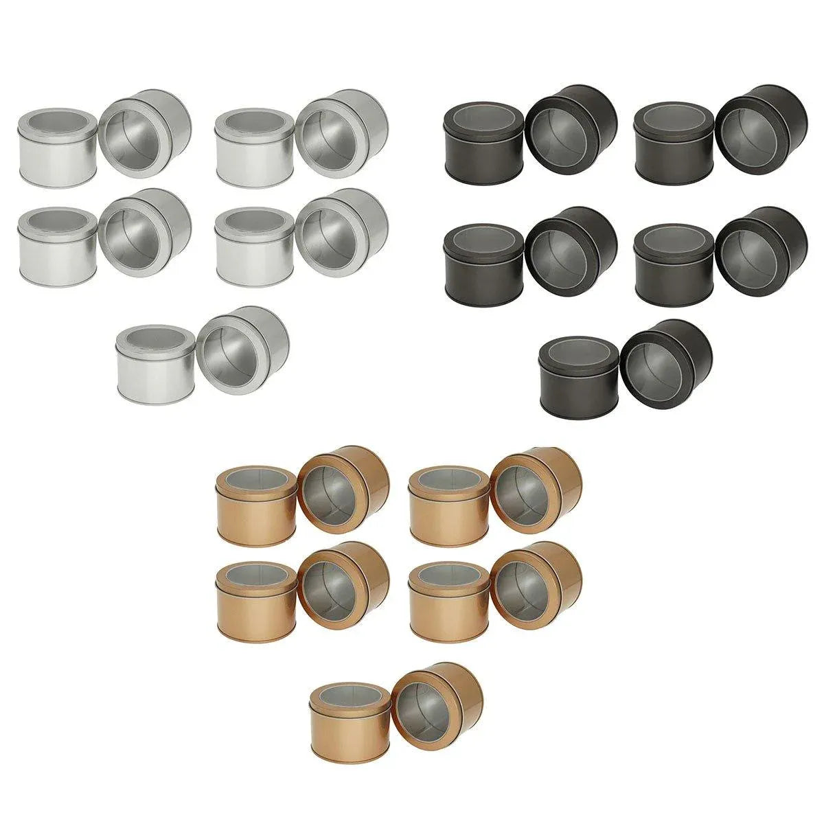 10pcs Open Window Cake Tin Box Bakery Biscuit Packaging Storage Tin Box Set - Gold — product photo 3