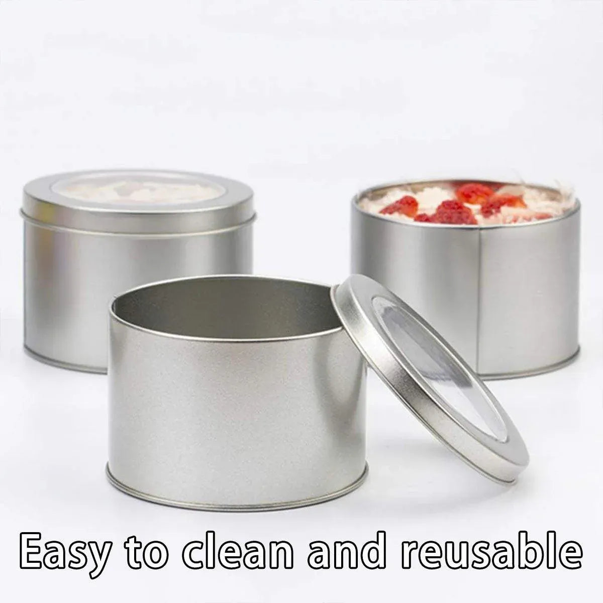 10pcs Open Window Cake Tin Box Bakery Biscuit Packaging Storage Tin Box Set - Gold — product photo 10