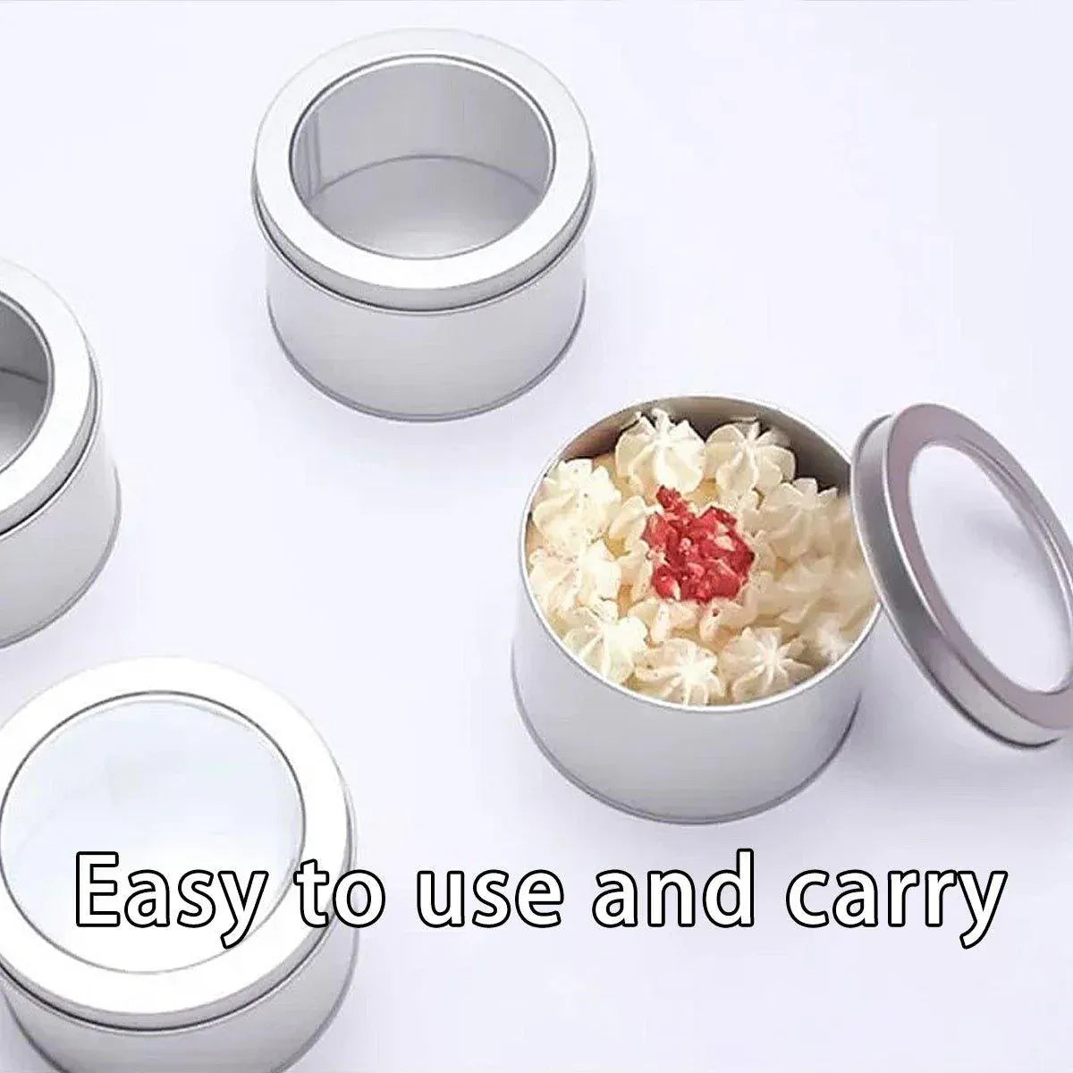 10pcs Open Window Cake Tin Box Bakery Biscuit Packaging Storage Tin Box Set - Gold — product photo 11