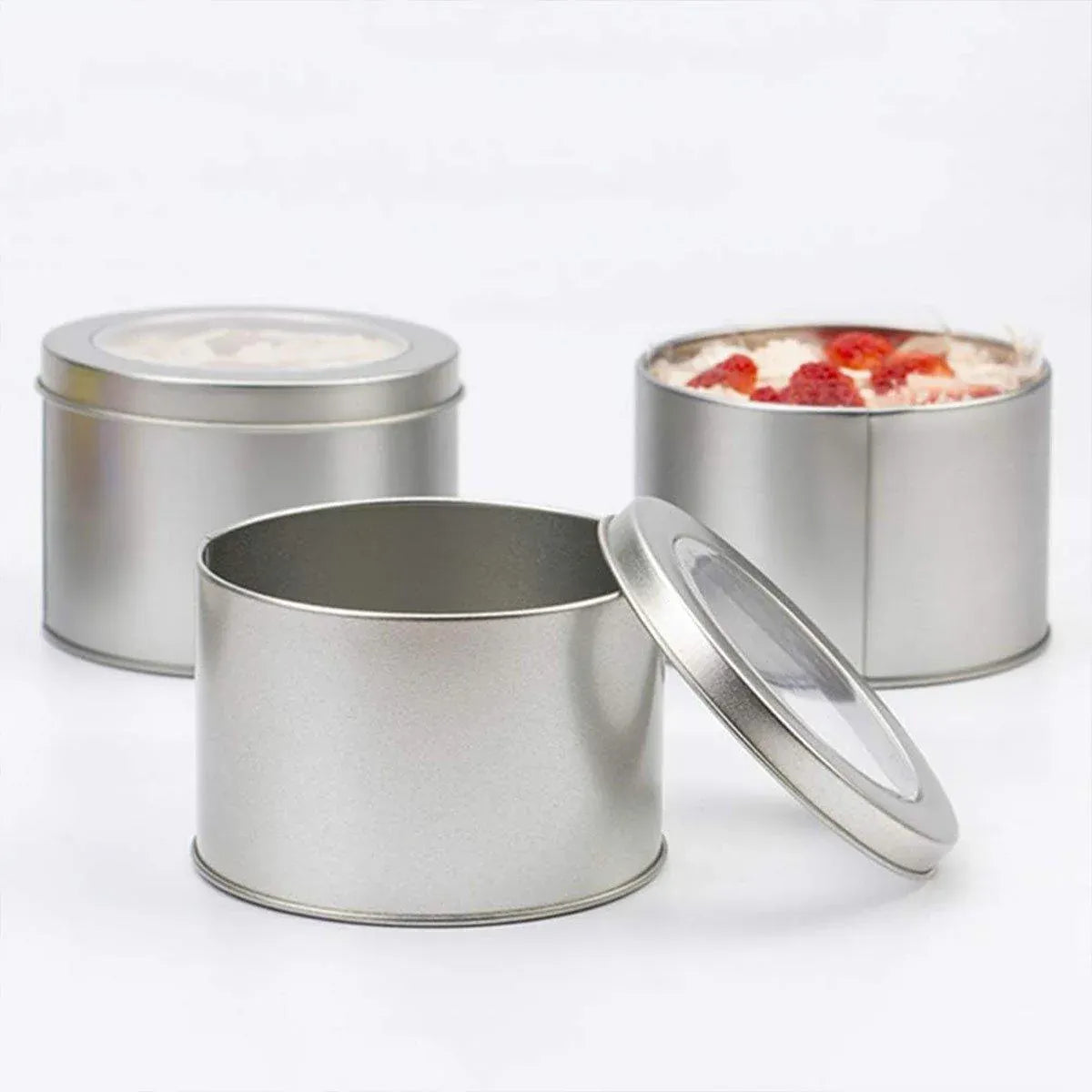 10pcs Open Window Cake Tin Box Bakery Biscuit Packaging Storage Tin Box Set - Gold — product photo 13