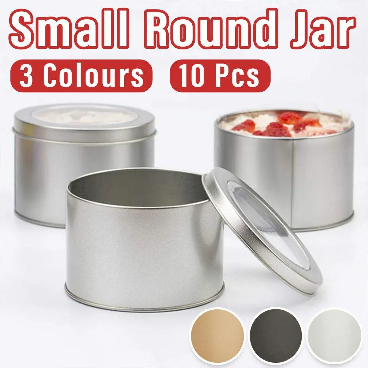 10pcs Open Window Cake Tin Box Bakery Biscuit Packaging Storage Tin Box Set - Gold — product photo 14