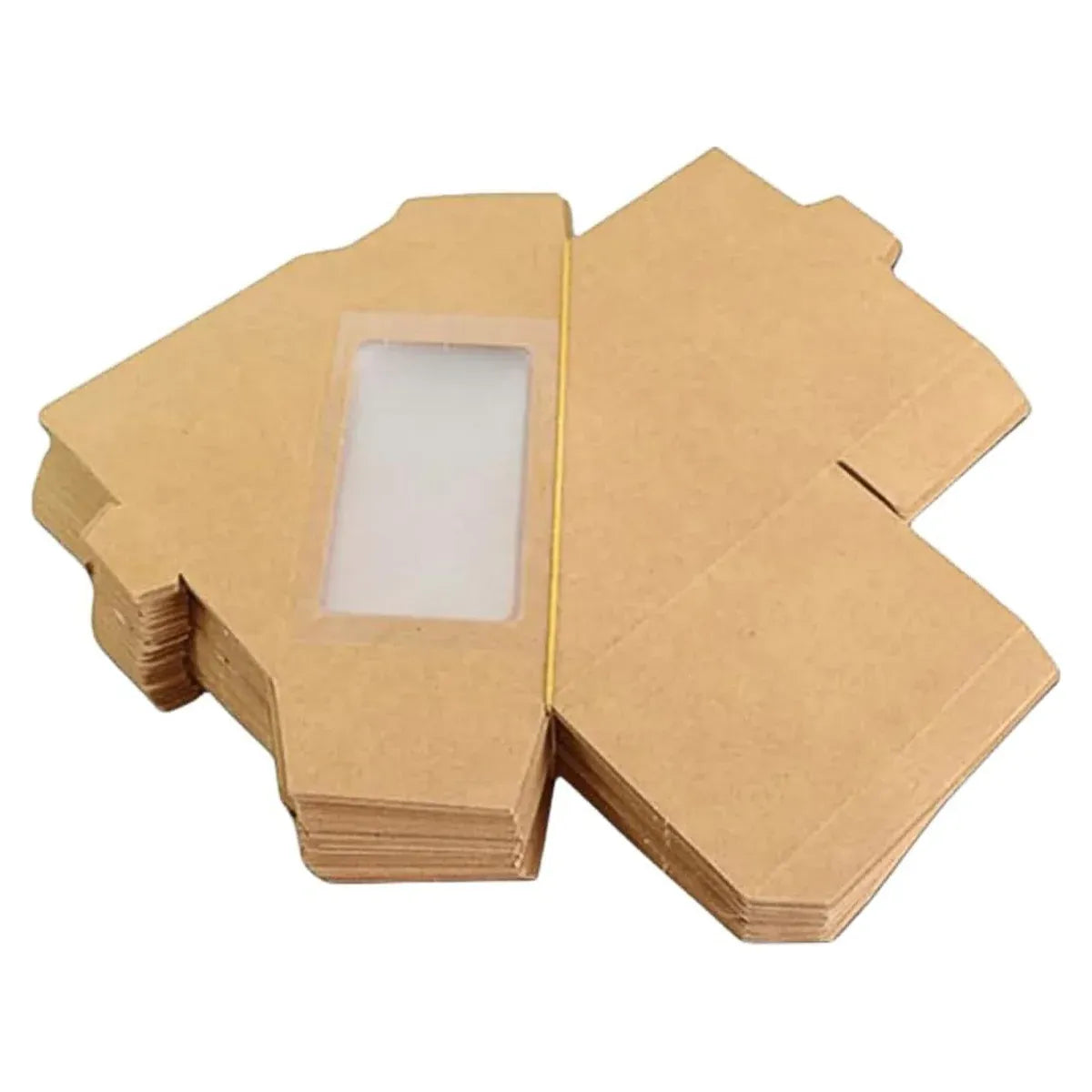 100PCS Sandwich Wedge Box Triangle Paper Container Cupcake Cake Box with Window - Cowhide — product photo 12