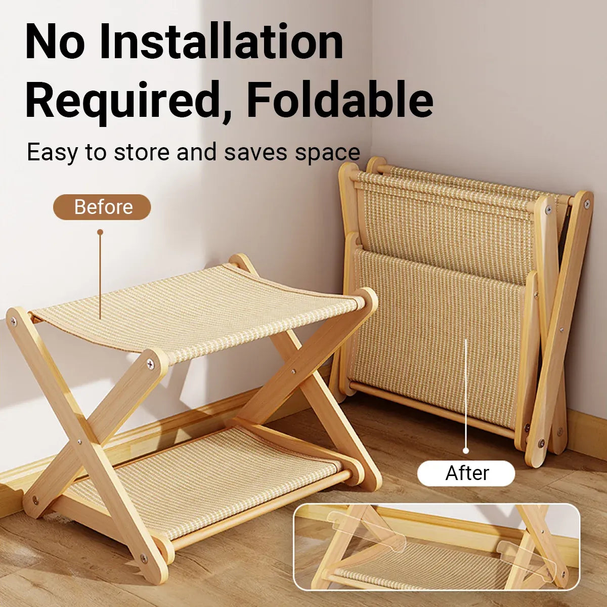 Foldable Double-Layer Sisal Cat Scratching Board - product photo 5 of 13