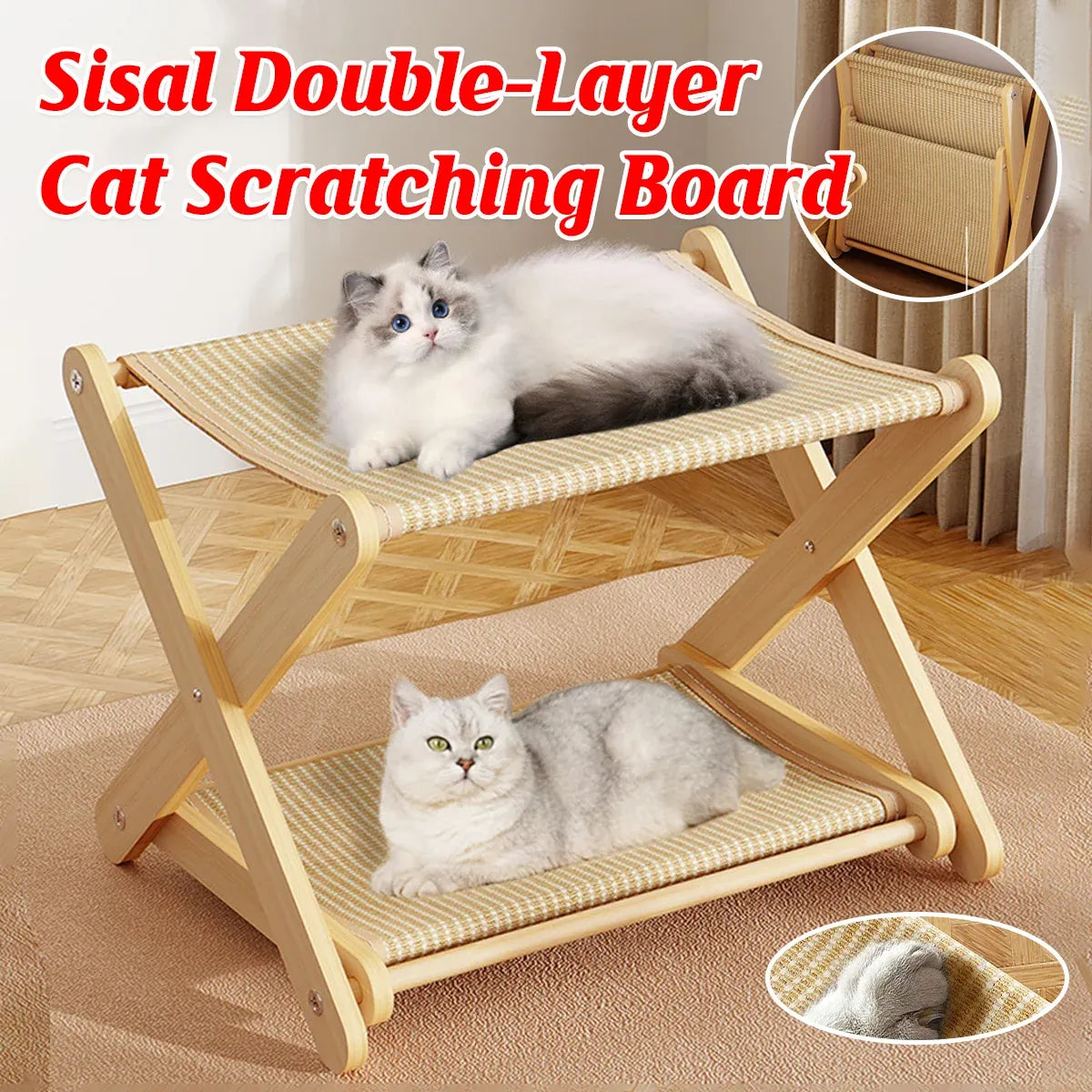 Foldable Double-Layer Sisal Cat Scratching Board - product photo 13 of 13